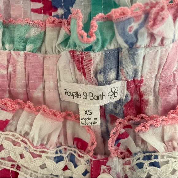 Poupette St Barth Mini Dress Alba Ct Pm in Pink Macro Peony 37528 - Picture 7 of 13